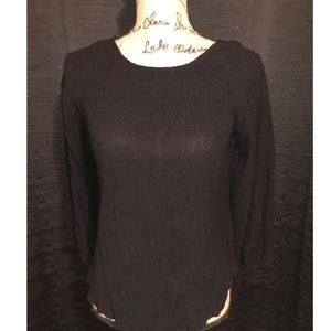 Black Scoop Neck Blouse